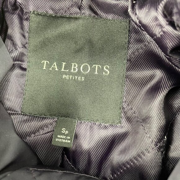 Talbots Purple Hooded Rain Coat Jacket Womens Size Small Petite Pockets Lined - Picture 3 of 9
